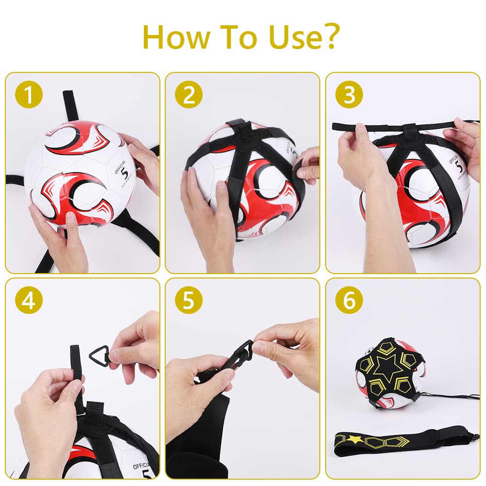 Soccer Training Belt Football Kick Trainer with Adjustable Belt for Kids & Adults Solo Soccer Training Aid for Practice Improve Passing, Dribbling, Juggling & Ball Control