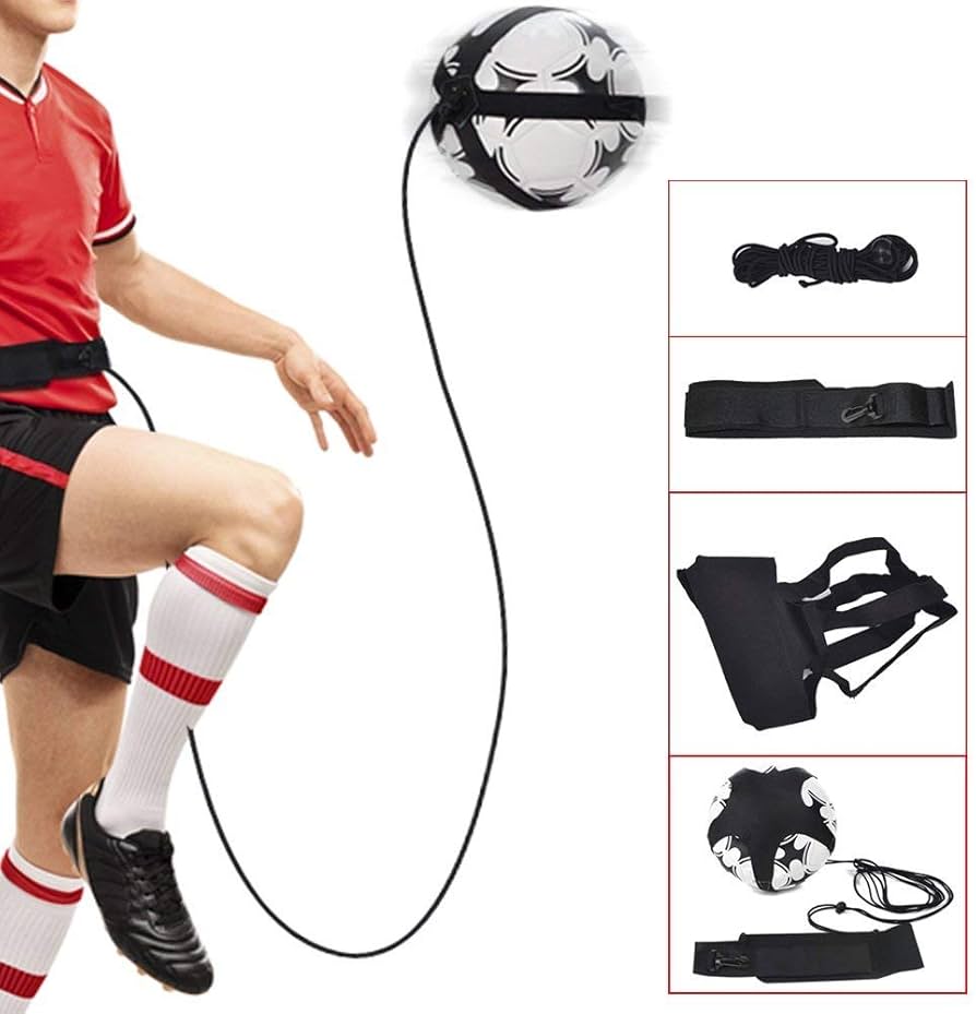Soccer Training Belt Football Kick Trainer with Adjustable Belt for Kids & Adults Solo Soccer Training Aid for Practice Improve Passing, Dribbling, Juggling & Ball Control